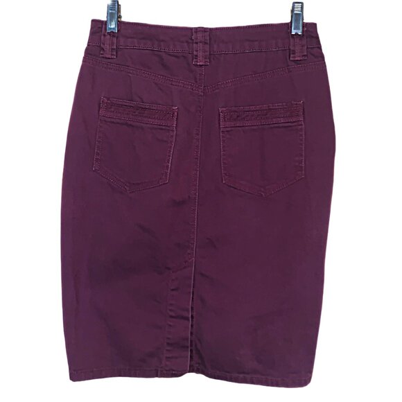 🎁3 for $30 H&M women's purple mauve denim pencil skirt size 6 - Picture 2 of 9